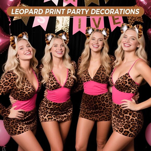 Women\'s Faux Fur Cheetah Headband for Halloween Cosplay Party Accessory main image 4
